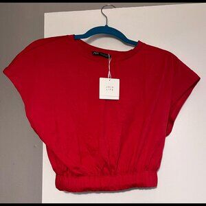 Zara Womens New With Tags Small Red Crop Top